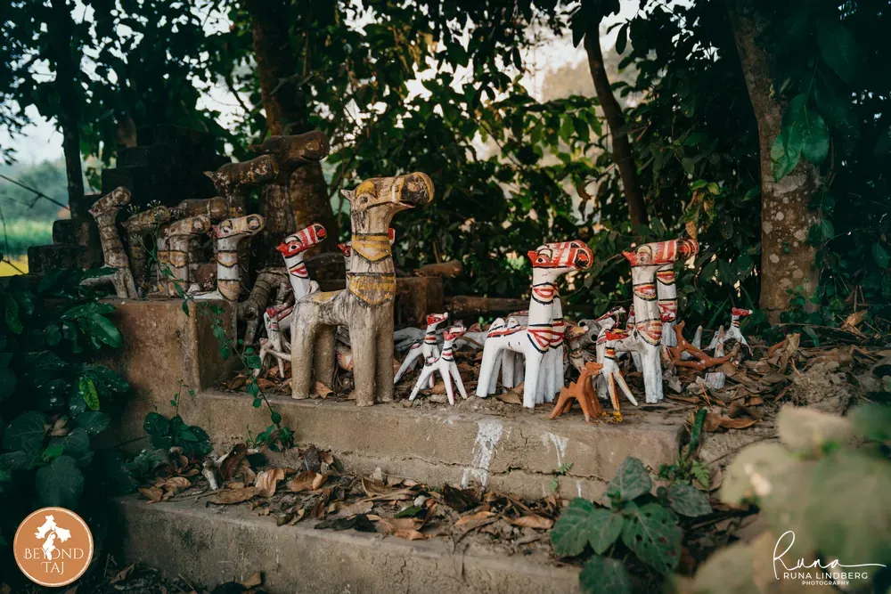 a group of performers with gomira masks